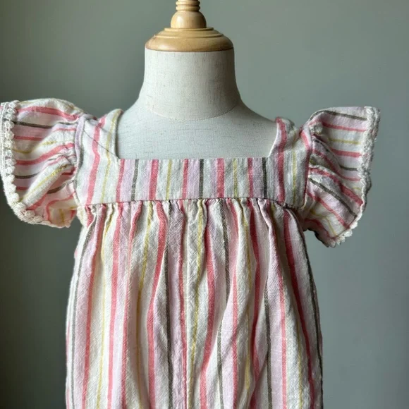 Old Navy Pink and White Striped Jumpsuit size 2T - Picture 3 of 12